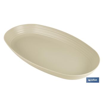 Fuente Ovalada Multiusos | Beige | Medida: 39 X 22 X 4,5 Cm | 6 Unidades