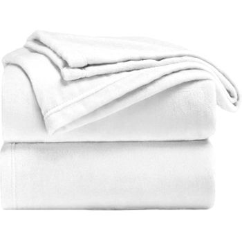 Mantas Para Sofá De Terciopelo Tacto Suave 100% Microfibra 130x160 Cm Blanco