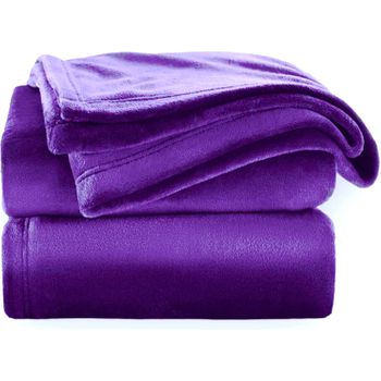 Mantas Para Sofá De Terciopelo Tacto Suave 100% Microfibra 130x160 Cm Morado