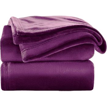 Mantas Para Sofá De Terciopelo Tacto Suave 100% Microfibra 130x160 Cm Violeta