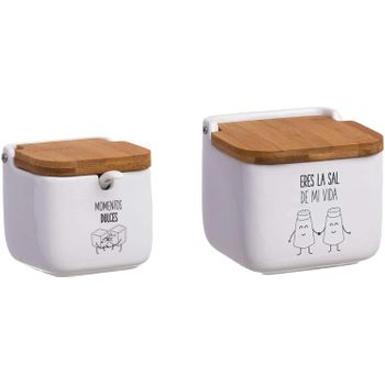 Salero De Cocina Con Tapa Original Y Moderno De Porcelana 12x12x11 Cm con  Ofertas en Carrefour