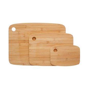 Tabla Cortar Cocina Madera con Borde Decorado, 33,5x21,5x1,5cm (Negro)