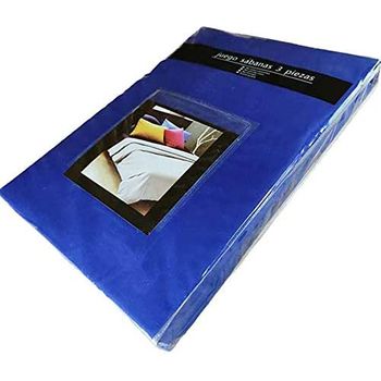 Juego De Sábanas 3 Piezas Cama 90 Microfibra Transpirable Suave 90x190/200 Cm Azul Oscuro