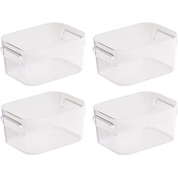 Cajas Multiusos Con Asas De Plástico 4 Cajas 18x12,5x8,5cm 1,5 L