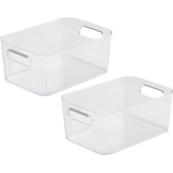 Cajas Multiusos Con Asas De Plástico 2 Cajas 25,5x17x11cm 3,6l