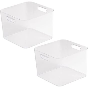 Cajas Multiusos Con Asas De Plástico 2 Cajas 34x24x13cm 9l