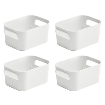 Cajas Multiusos Con Asas De Plástico 4 Cajas 18x12,5x8,5cm 1,5l