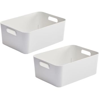 Cajas Multiusos Con Asas De Plástico 2 Cajas 34x24x13cm 9l