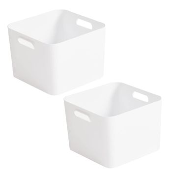 Cajas Multiusos Con Asas De Plástico 2 Cajas 25x26x18cm 9l