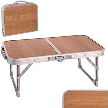 Mesa Plegable De Camping Con Asa Estructura De Aluminio 56x34x24 Cm