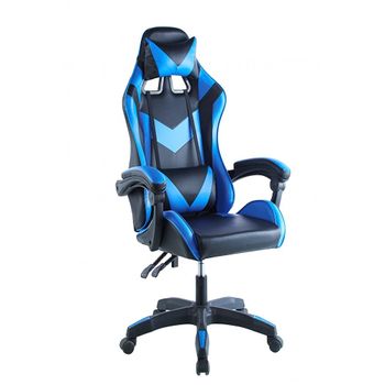 Silla Gaming Giratorio Ergonómico Con Reposacabeza Negro Azul con Ofertas  en Carrefour