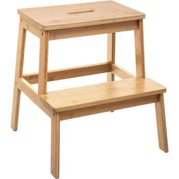 Juego De 2 Sillas Plegables Gran Uso En Interiores Bambú 78x45x48 Cm -  Natural [en.casa] con Ofertas en Carrefour