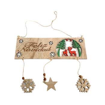 Colgante Original Feliz Navidad, 30383 - Madera Colgantes 46x29 Cm