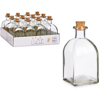 Pack Botellas Frascas De Vidrio Con Tapon De Corcho 250 Ml / 12 Uds