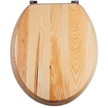 Tapa WC Universal Semidura, Bisagras de Acero, 43,5x37,5cm, Madera (Verde  Claro)