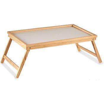 Bandeja Natural Plegable Diseño Nordico De Madera 65 X 30 X 23 Cm