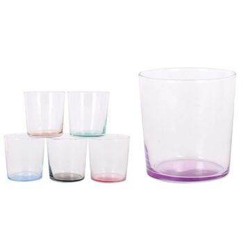 Pack 6 Vasos De Cristal De Colores 34,5 Cl, Medium, Liso Transparente