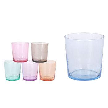 Pack 6 Vasos De Cristal De Colores 34,5 Cl, Medium, Liso Color