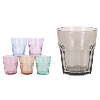 Pack 6 Vasos De Cristal De Colores 34,5 Cl, Medium, Relieve Color