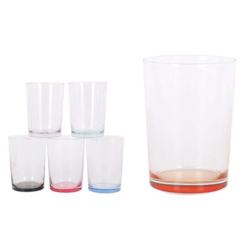Pack 6 Vasos De Cristal De Colores 34,5 Cl, Largue, Liso Transparente