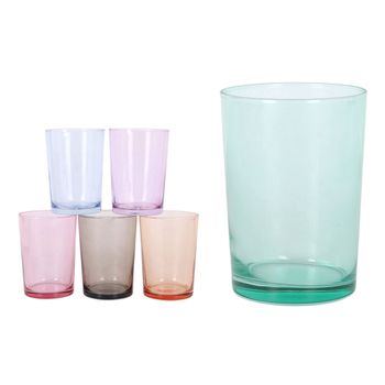 Pack 6 Vasos De Cristal De Colores 34,5 Cl, Largue, Liso Color