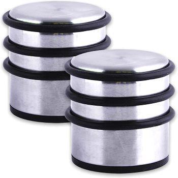 Pack 2 Sujeta Puertas De Acero Inox Para Suelo Ø 9 Cm X H 7,5 Cm