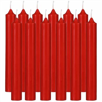 Pack 12 Velas De Bujia Larga Duración 100% Parafina 180 Gr Ø2x17 Cm