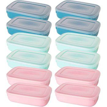 Pack 12 Tuppers Con Tapa Reutilizables De Plástico Sin Bpa 0,8l