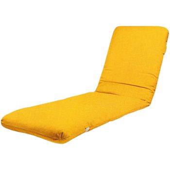 Cojín Tumbona, Fibra Acolchada, Funda Lavable, 170x50x6 Cm, Amarillo