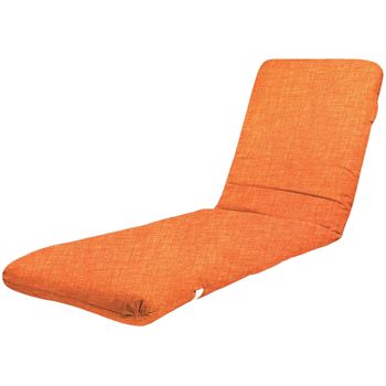 Cojín Tumbona, Relleno De Fibra, Funda Lavable, 170x50x6 Cm, Naranja