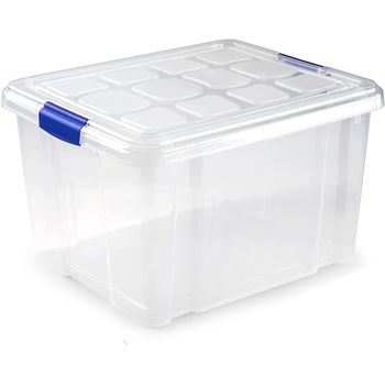 Caja De Almacenamiento Con Tapa Multiuso Apilable De Plastico 25l