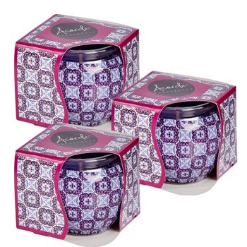 Pack De 3 Velas Aromaticas De Olor Suave Y Agradable 7,6x6,5x7,6 Cm