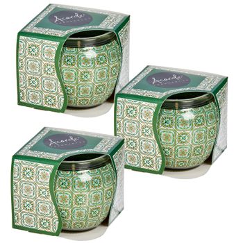 Pack De 3 Velas Aromaticas De Olor Suave Y Agradable 7,6x6,5x7,6 Cm