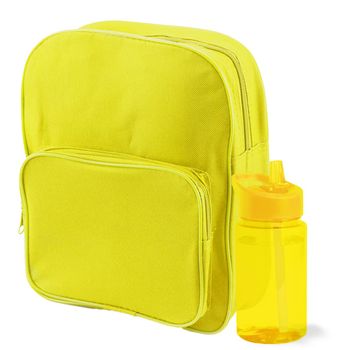 Pack De Mochila Y Botella Con Boquilla Plegable 22x26,5x8 Cm 440 Ml Amarillo