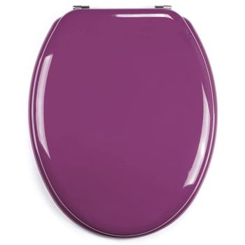 Tapa wc Universal de Madera, Rosa Pastel, Bisagras de Acero Inox, 43,5x37,5  cm