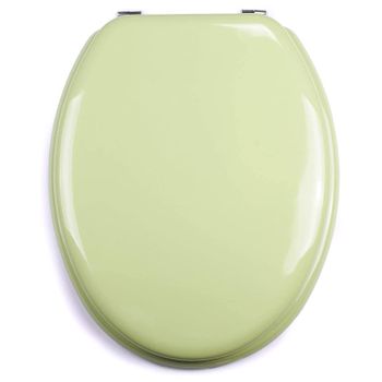 Tapa Wc Universal Semidura De Mdf Bisagras De Acero Inox. 43,5x37,5 Cm Verde Claro