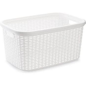 Cesta De Ropa Simulando Al Mimbre De Plastico 35 L 53x36x26 Cm