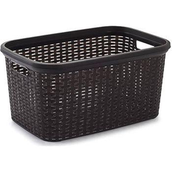 Cesta De Ropa Simulando Al Mimbre De Plastico 35 L 53x36x26 Cm