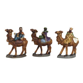 Set De 3 Figuras Para Belen De Los Reyes Magos, Reyes A Camello