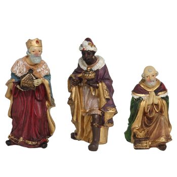 Set De 3 Figuras Para Belen De Los Reyes Magos, Reyes A Pie
