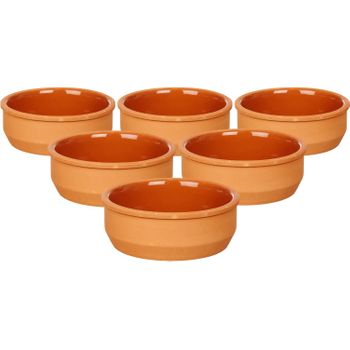 Set De 6 Cazuelas Aptas Para El Horno Y Lavavajillas De Barro Ø12x5 Cm