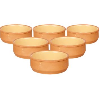 Set De 6 Cazuelas Aptas Para El Horno Y Lavavajillas De Barro Ø12x5 Cm