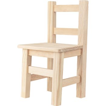 Silla Infantil Para Sala Juego De Madera Natural 24x20x39 Cm