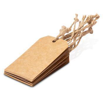 Set De 50 Etiquetas De Regalo De Papel Kraft Con Cordon De Yute 5x9cm