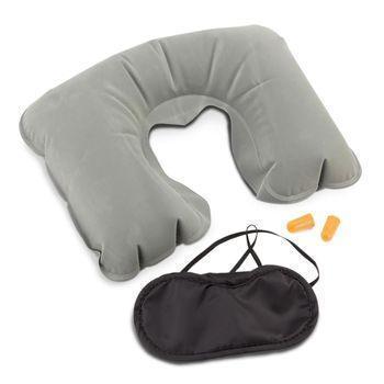 Set 3 Piezas Para Viaje, Almohada Inflable Antifaz Y Tapones De Oidos