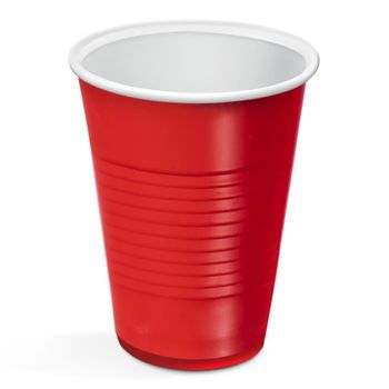 Vasos 10 Uds De Plastico Libres De Bpa 450cc 5,5x12,2 Cm Rojo Y Blanco