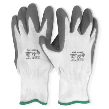 Guantes De Proteccion, 12 Uds, Poliester Sin Costura, Tactil, Talla 8