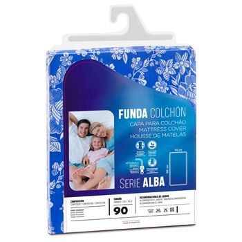 Funda De Colchon Con Cremallera En L, Poliéster, 90x190 Cm, Estampado