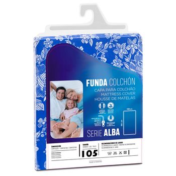 Funda De Colchon Con Cremallera En L, Poliéster, 105x190 Cm, Estampado