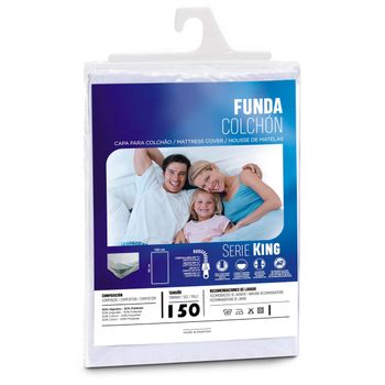 Tradineur - Funda estampada para colchón con cremallera, poliéster, flores  blancas, extra suave, no encoge, protector de colchón